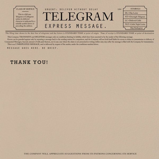Telegram - Thank You Card by Paperless Post