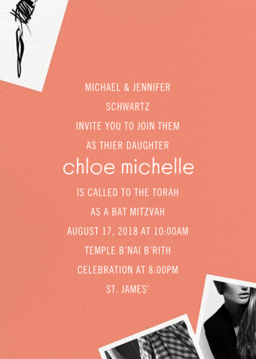 Moodboard Moment - Bar & Bat Mitzvah Invitation by Cheree Berry Paper & Design - Back