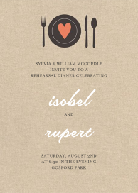 Heart Setting - Rehearsal Dinner Invitation by Paper Source