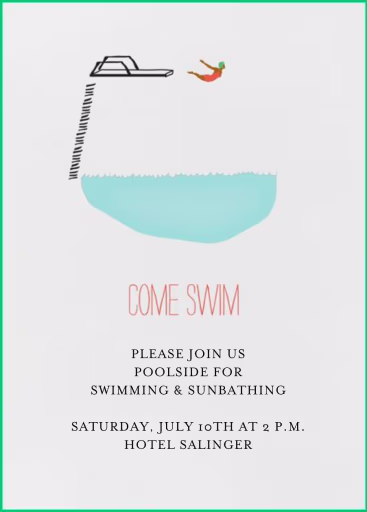 Take a Dip - Pool Party Invitation by Mr. Boddington's Studio