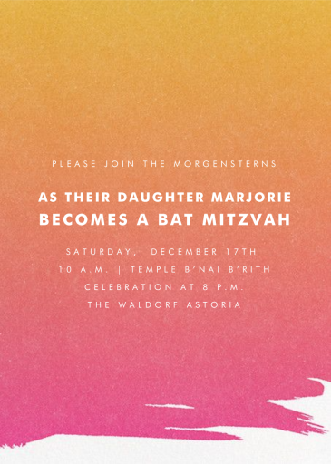 Gradient Painted - Bar & Bat Mitzvah Invitation by Paperless Post