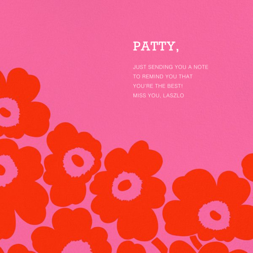 Unikko (Square) - Thinking of You Card by Marimekko