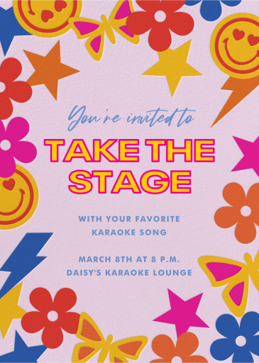 Groovy Border - Karaoke and Music Invitation by Cheree Berry Paper & Design