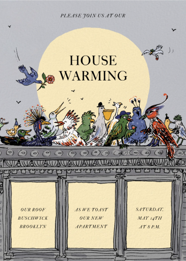 Birds on the Roof - Housewarming Invitation by Joana Avillez