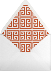 Umschlag mit orangefarbenem „Greek Key“-Randmuster „ Card “