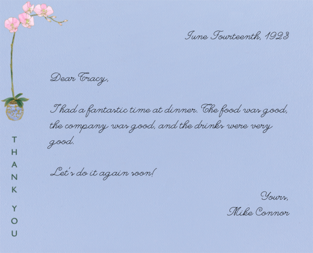 Orchid Thank You - Stationery by Paperless Post