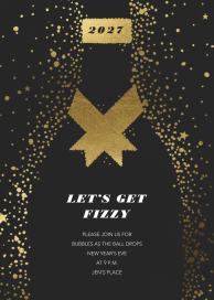 Bubbly Champagne New Year Invitation