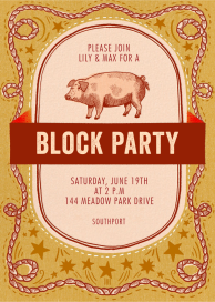 Western Pig - BBQ Invitation by Hello!Lucky