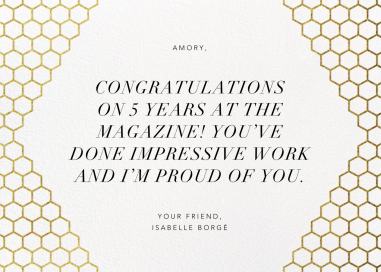 Honeycomb Party - Business Greeting Card by Paperless Post