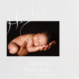 He's Here Photo - Birth Announcement by Bernard Maisner