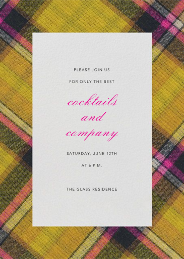 Technicolor Plaid - Thanksgiving Invitation by Oscar de la Renta
