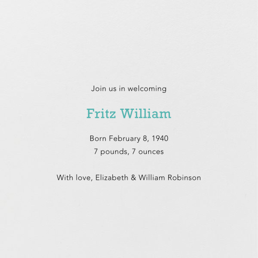 Gingham Photo - Announcement by Paperless Post - Back