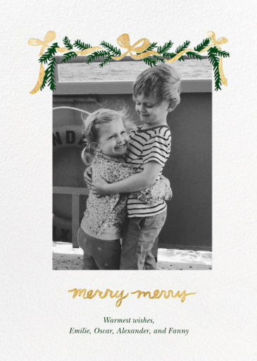Pine Mantel (Photo) - Holiday Card by Linda and Harriett