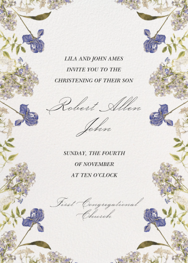 Soft Petals - Baptism & Christening Invitation by  Monique Lhuillier