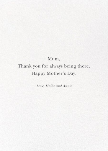 Garden Pansies - Mother's Day Card by Felix Doolittle - Back