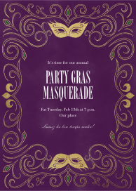 Mask Up - Mardi Gras Invitation by Paperless Post