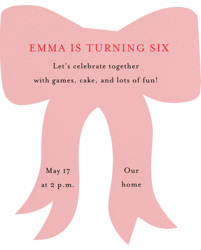 Bow Cutout by Meri Meri - Back