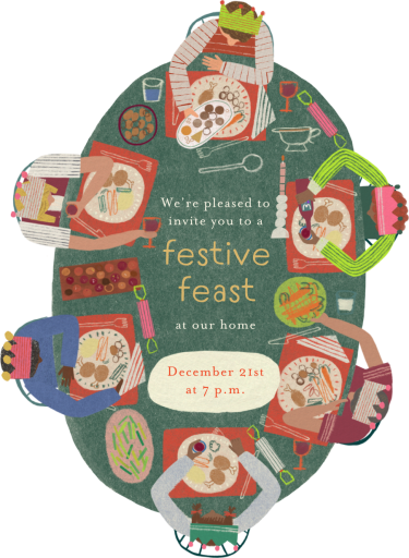 Festive Tabletop - Christmas Party Invitation by Maisy Summer