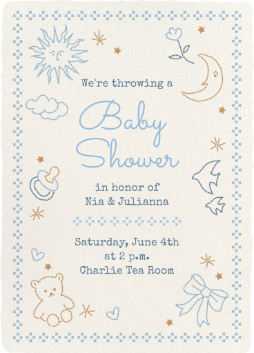 Delicate Embroidery - Baby Shower Invitation by Paperless Post