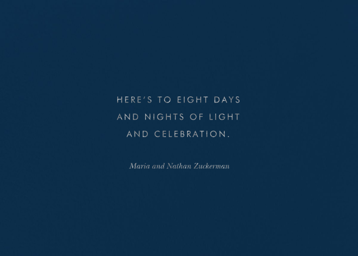 Silver Hanukkah - Hanukkah Card by Rifle Paper Co. - Back