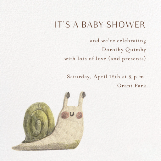Hail to the Snail - First Birthday Invitation by Paperless Post