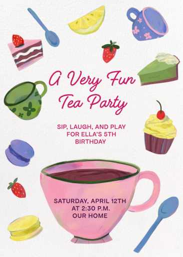 Illustrated Tea Party Invitation