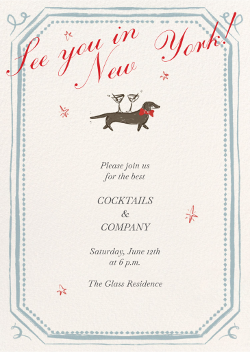 Martini Dog - Party Invitation by Ten Story Stationery