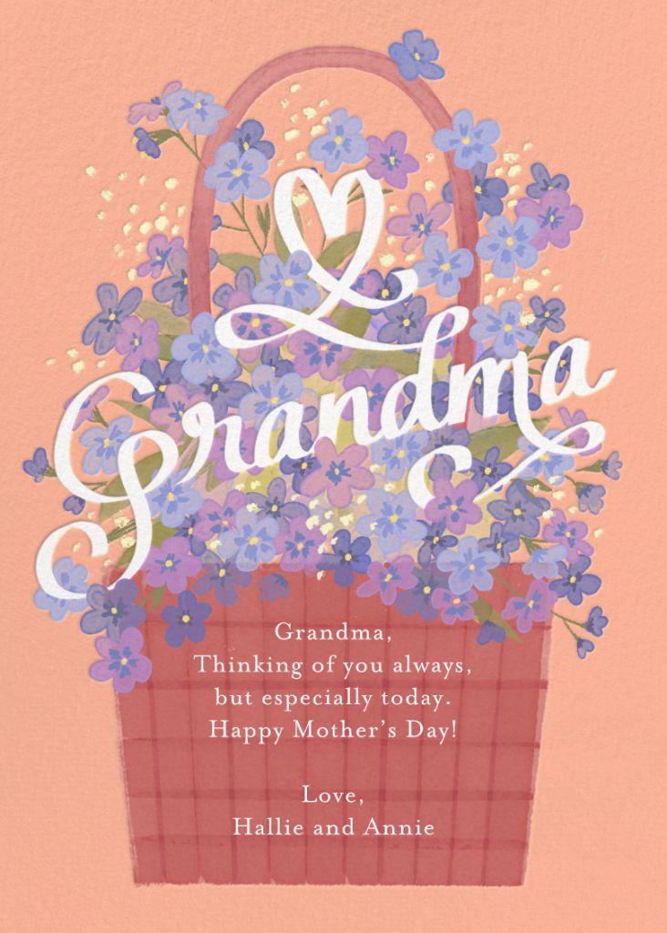 Flowers for Grandma Mother's Day Card Send online instantly Track
