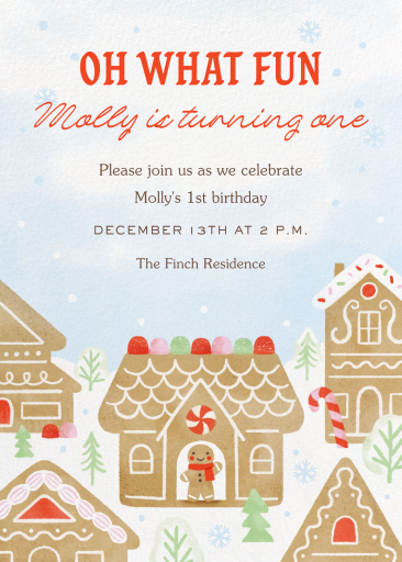Gingerbread Village Invitation