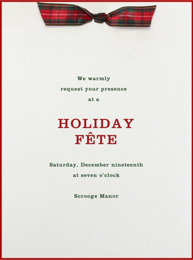 Tartan Bow - Oktoberfest Invitation by Paperless Post