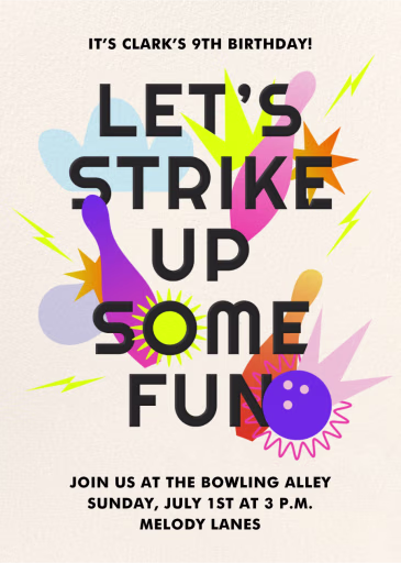 Neon Strike - Birthday Invitation by Paperless Post