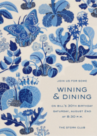 Blue Butterfly Garden - Birthday Invitation by Schumacher