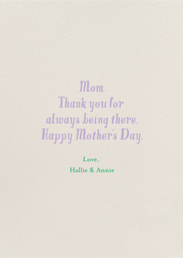 Mirror Image - Mother's Day Card by Mr. Boddington's Studio - Back