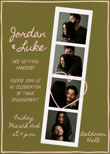 Photo Booth Strip Heart Invitation
