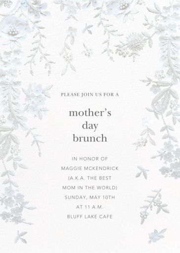 Fleurs d'Alençon - Mother's Day Invitation by Oscar de la Renta