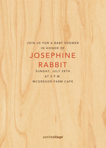 Safari Parade Invitation (Double-sided) - Baby Shower Invitation by Petit Collage - Back