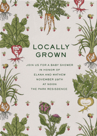 Root Veggies - Baby Shower Invitation by Schumacher
