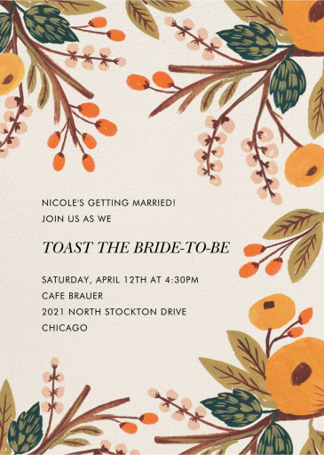 Harvest Floral - Bridal Shower Invitation by Rifle Paper Co.