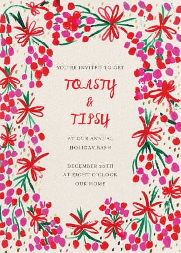 Bouquets of Cheer - Christmas Party Invitation by Mr. Boddington's Studio