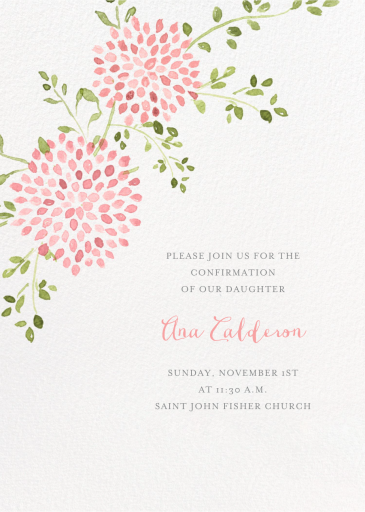 Watercolor Dahlias - Confirmation Invitation by Paperless Post