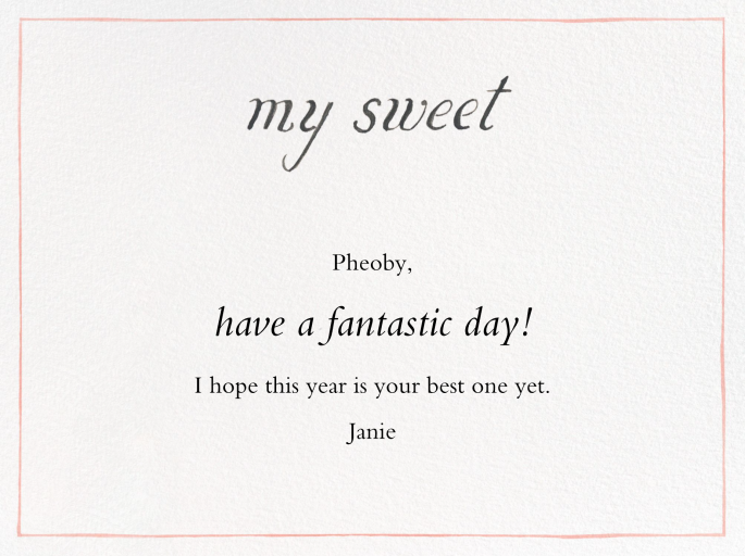 My Sweet - Birthday Card by Paperless Post - Back