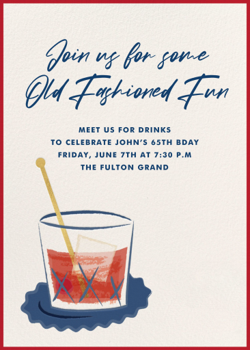Old Fashioned Cocktail Invitation