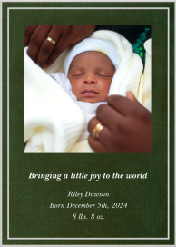 Double Border Square Photo - Birth Announcement by Paperless Post