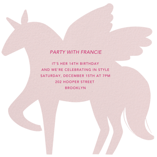 Rainbow Mane - Birthday Invitation by Meri Meri - Back