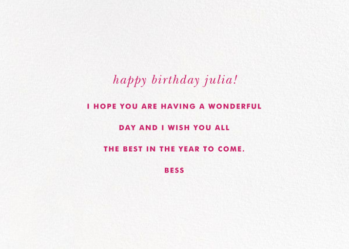 B-Day Sprinkles - Valentine's Day Card by kate spade new york - Back