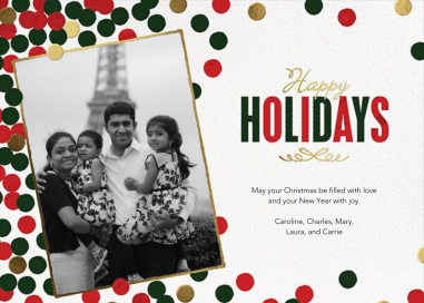 Sprinkled Confetti (Vertical) - Holiday Card by Paperless Post