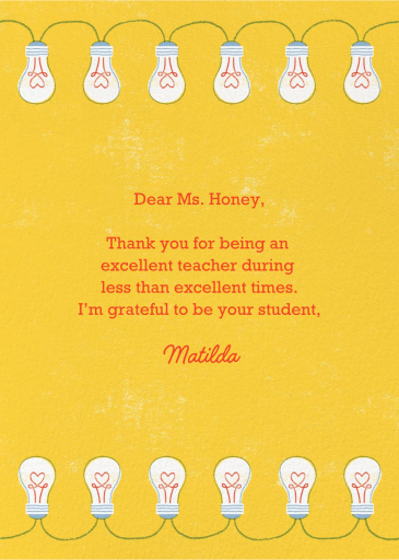 Bright Bulb - Teacher Appreciation Invitation by Paperless Post - Back