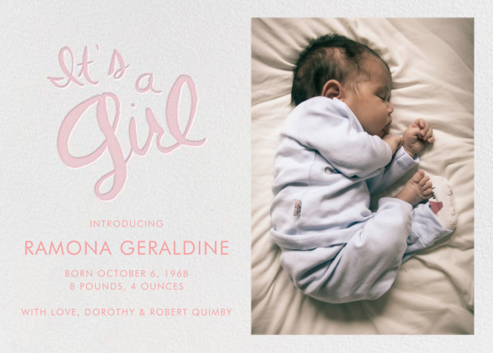 Brilliant Girl Photo - Birth Announcement by Linda and Harriett
