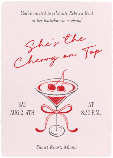 Cherry on Top - Bachelorette Party Invitation by Paperless Post