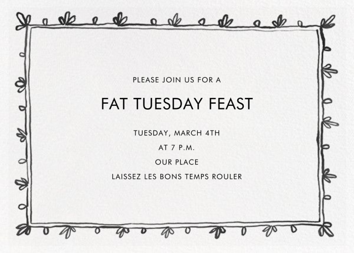 Brushed Border - Mardi Gras Invitation by Linda and Harriett